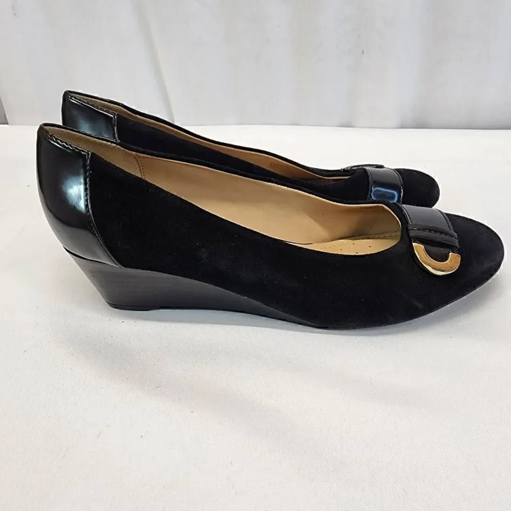 Geox Floralie Women Black Pump Soft Leather Size 37 (6.5)
